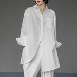 Oversized Asymmetrical Shirt - Harajuku Dark Academia