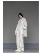 Oversized Asymmetrical Shirt - Harajuku Dark Academia