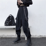 High Waisted Gothic Cargo Pants - Gothic Cargo Pants Women Techwear Y2k Cyber goth Cyberpunk Dark Academia Cyber Fashion Edgy Alt Dark Academia