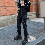 High Waisted Gothic Cargo Pants - Gothic Cargo Pants Women Techwear Y2k Cyber goth Cyberpunk Dark Academia Cyber Fashion Edgy Alt Dark Academia