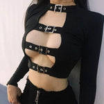 Gothic Crop Top - cyber goth clothing Cyberpunk Clothing Dark Academia Cyber Fashion Edgy