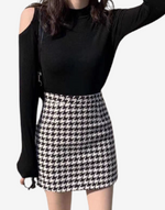 Black and White Plaid Skirt - Dark Academia  Cottagecore Clothes Gothic Retro Elegant Renaissance Harajuku Indie clothes Edgy Clothing Alt Clothing Vintage