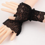 Lace Ruffles Detachable Sleeve Cuffs - Gothic Edgy Alt Clothing Accessories