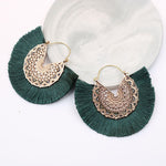 Bohemian Dream Handmade Fan-Shaped Tassel Earrings - Vintage Dangle Drop Women's Jewelry Boho Style