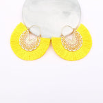 Bohemian Dream Handmade Fan-Shaped Tassel Earrings - Vintage Dangle Drop Women's Jewelry Boho Style