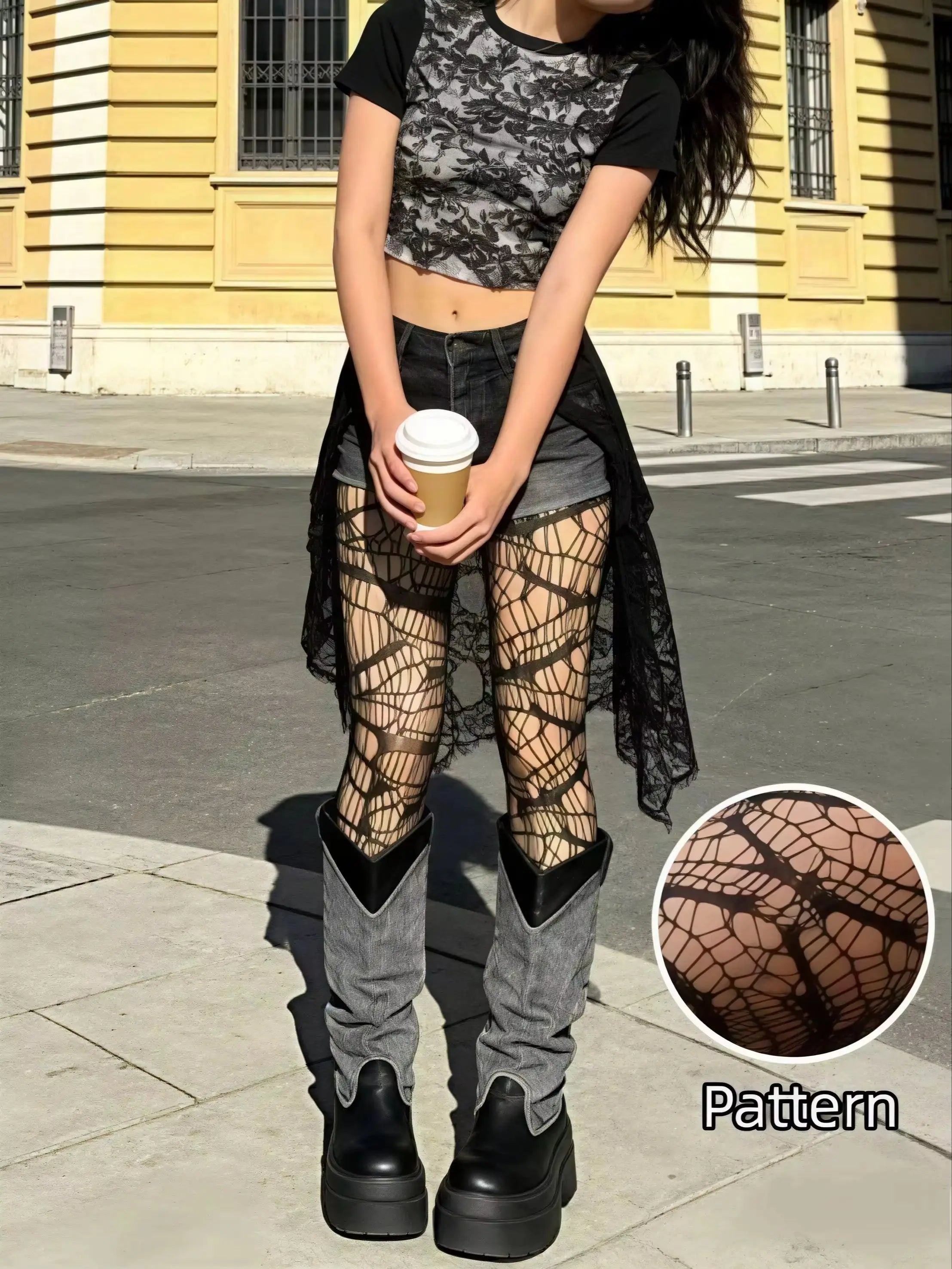 Web of Shadows Gothic Fishnet Tights