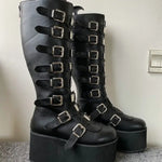 Nightfall Dominion Buckle Platform Boots