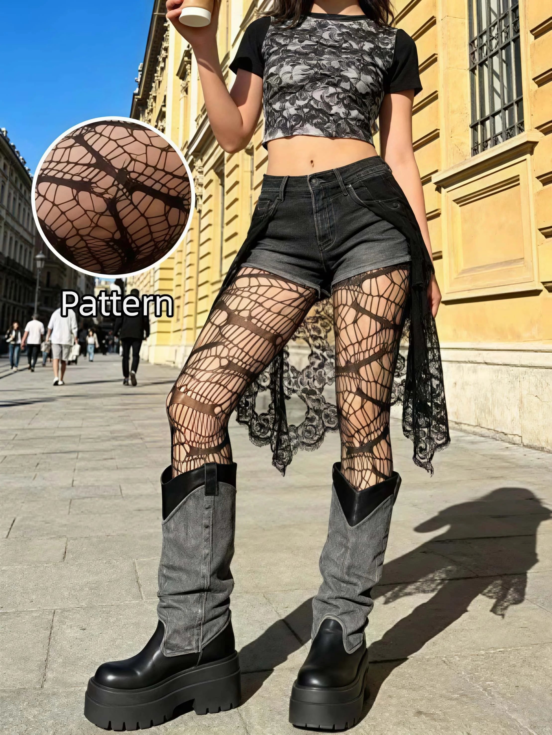 Web of Shadows Gothic Fishnet Tights