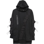 Tactical Drawstring Pullover Hoodie - Techwear Tactical Clothing Urban Fashion Edgy Aesthetic Outdoor Apparel Cyberpunk Alt clothing