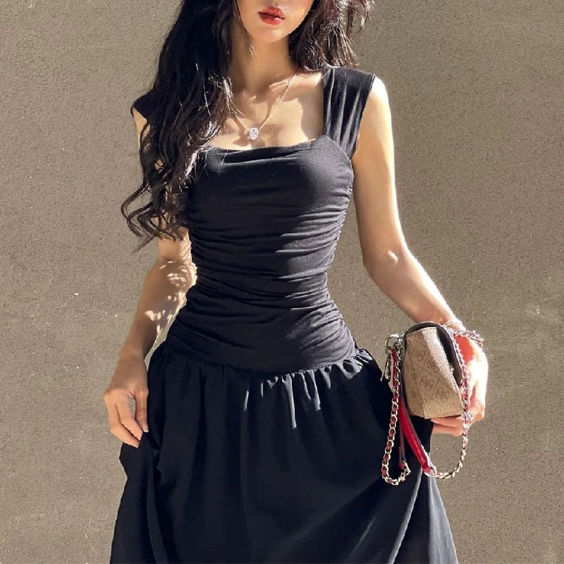 Midnight Reverie Ruched Maxi Dress