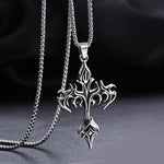 InfernoCross Titanium Steel Pendant Necklace - Cyberpunk Alternative Grunge Futuristic  Gothic Jewelry