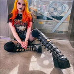 Nightfall Dominion Buckle Platform Boots