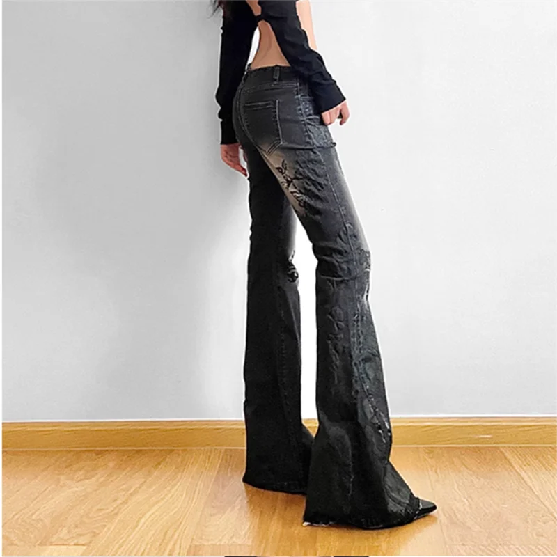Midnight Rose Flare Jeans