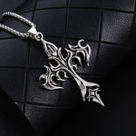 InfernoCross Titanium Steel Pendant Necklace - Cyberpunk Alternative Grunge Futuristic  Gothic Jewelry