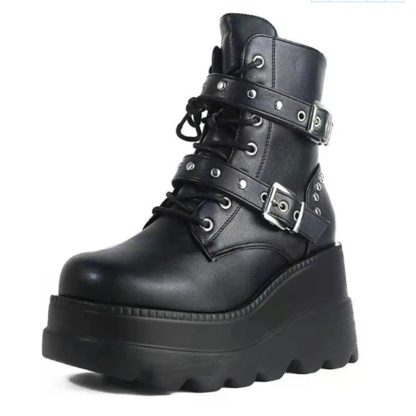 Rebel Riot Buckle Platform Boots