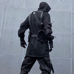 Tactical Drawstring Pullover Hoodie - Techwear Tactical Clothing Urban Fashion Edgy Aesthetic Outdoor Apparel Cyberpunk Alt clothing