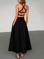 The Radiance Grace Tank Dress -  Sexy Women's Backless Sleeveless Knitted Bandage High Waist A-line Dress