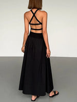 The Radiance Grace Tank Dress -  Sexy Women's Backless Sleeveless Knitted Bandage High Waist A-line Dress