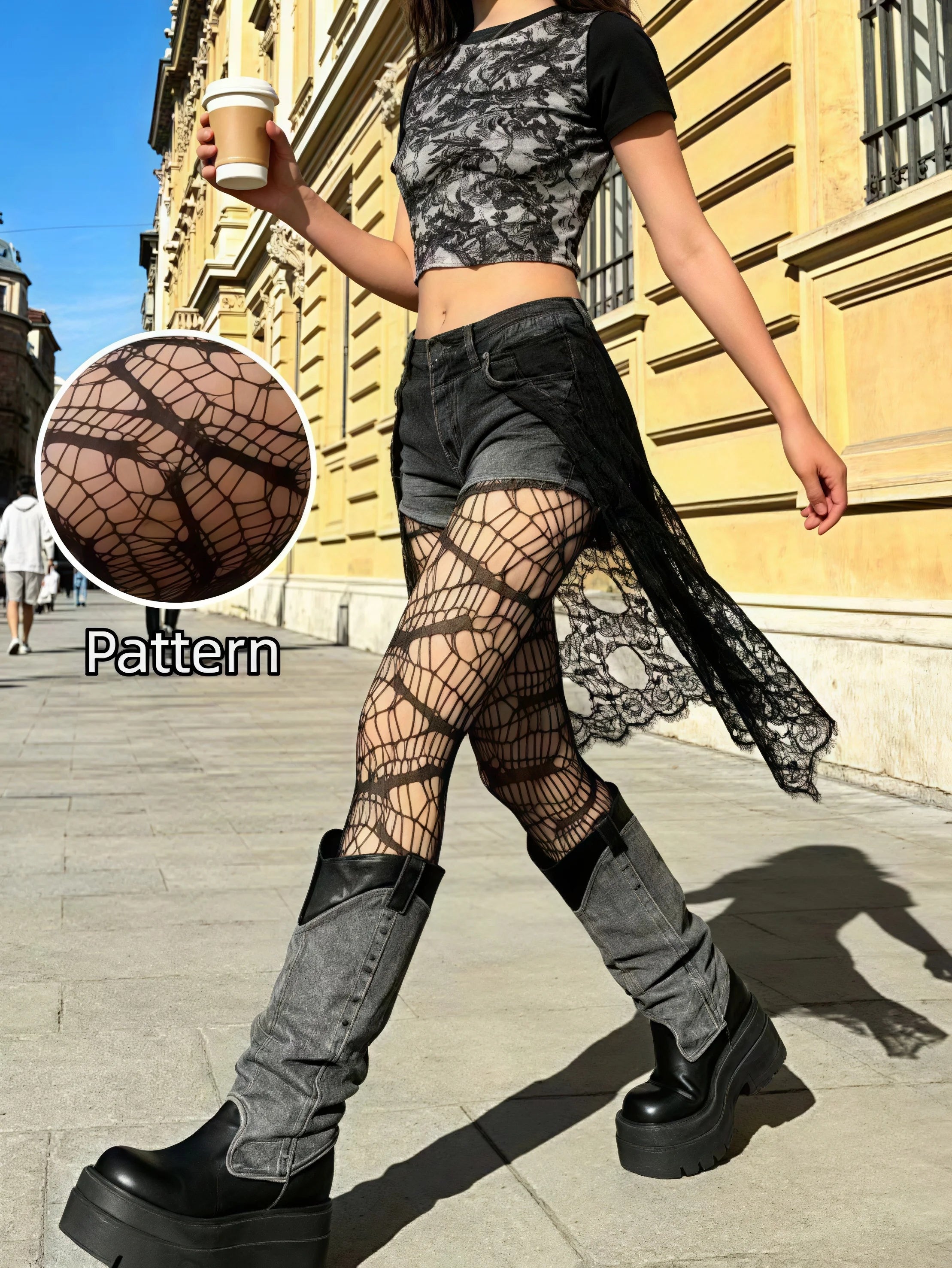 Web of Shadows Gothic Fishnet Tights