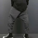 Neo Techwear Asymmetric Joggers - Harem Pants Oversize Drop-crotch Elastic Waist Hip-hop Skateboard Fitness Pants Vintage Harem Pants Baggy Loose Trousers