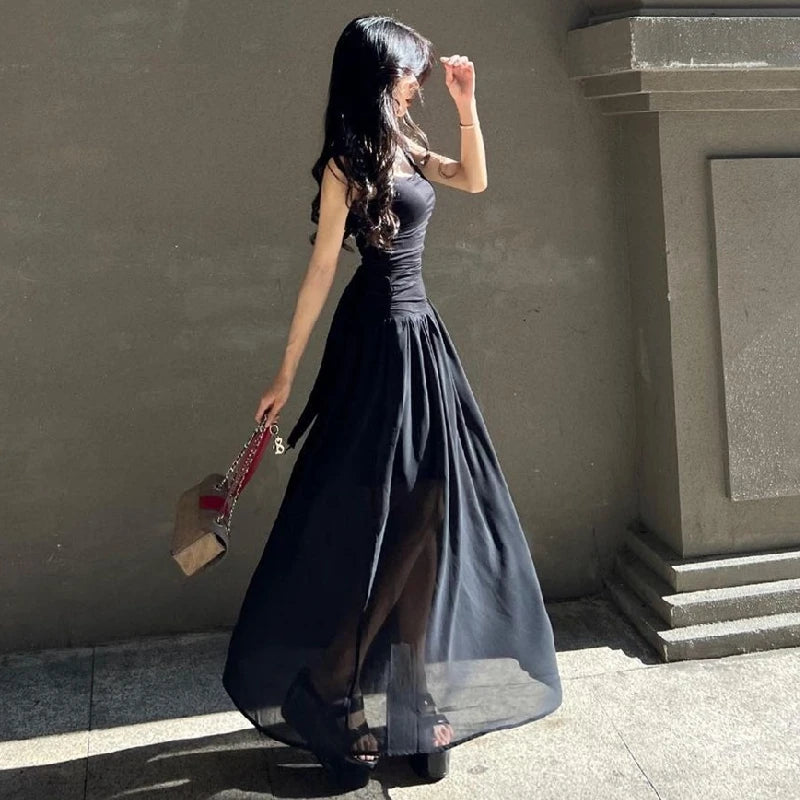 Midnight Reverie Ruched Maxi Dress