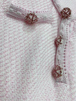 Dazzling Pink Knitted Mini Dress with Diamond Buttons Office Wear Elegant Stylish Comfortable Versatile Above Knee