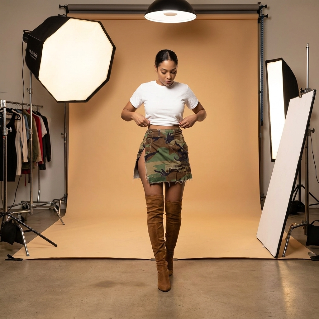 Street Chic Tassel Camo Mini Skirt