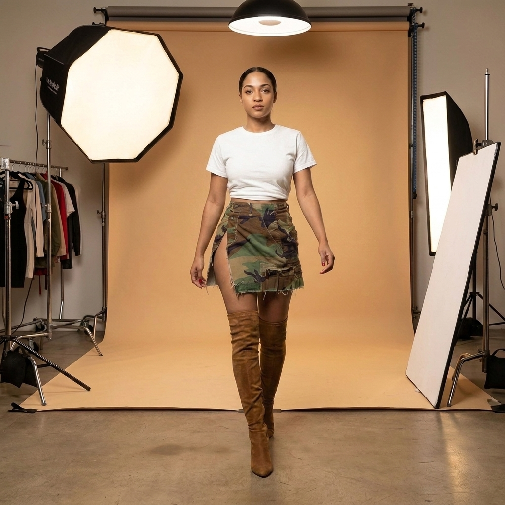 Street Chic Tassel Camo Mini Skirt