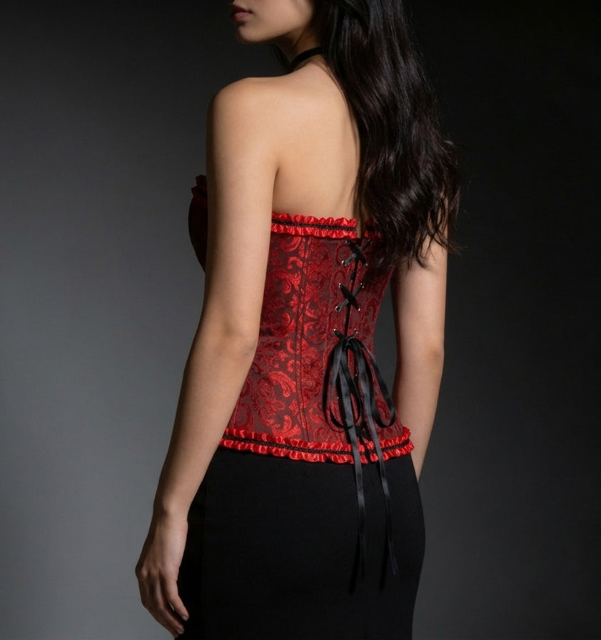 Crimson Thorn Lace-Up Gothic Corset