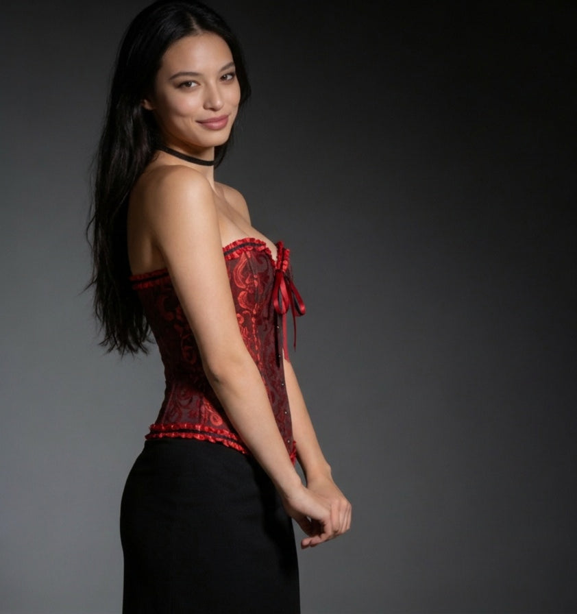 Crimson Thorn Lace-Up Gothic Corset