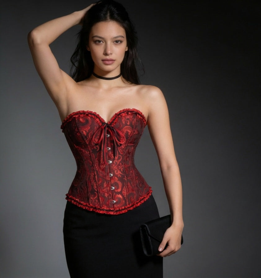 Crimson Thorn Lace-Up Gothic Corset