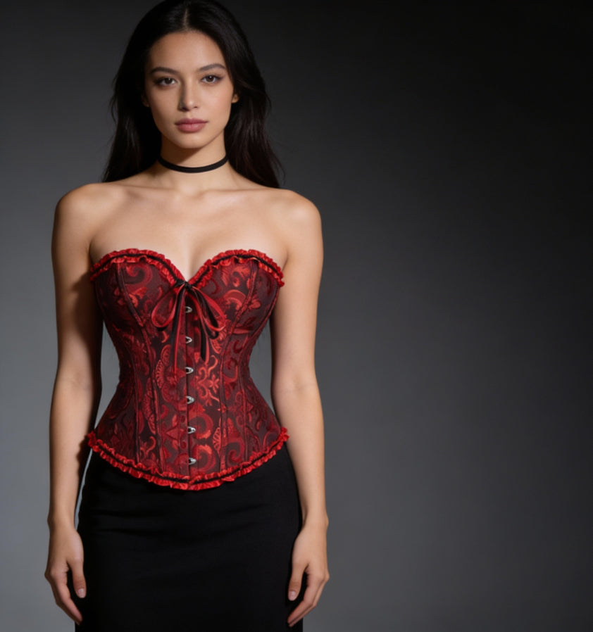 Crimson Thorn Lace-Up Gothic Corset