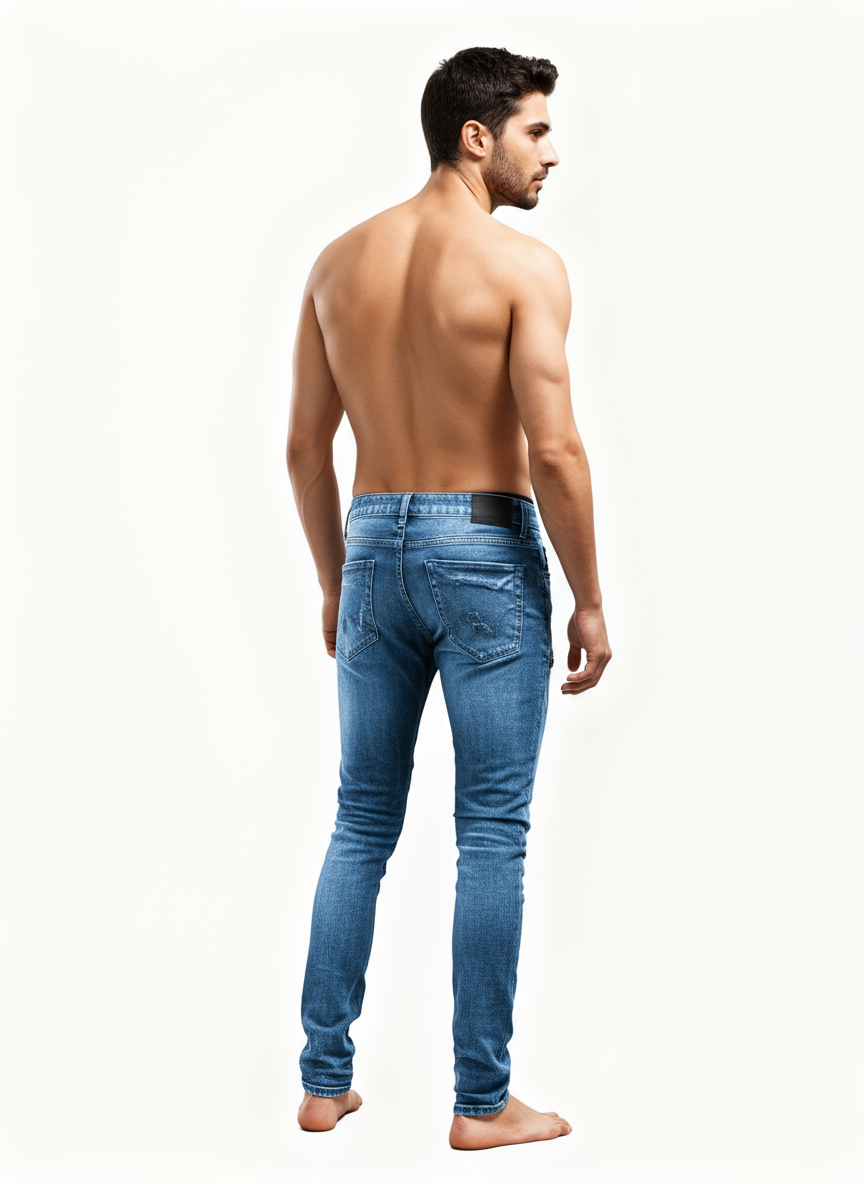 Obsidian Strapped Distressed Jeans