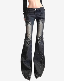 Midnight Rose Flare Jeans
