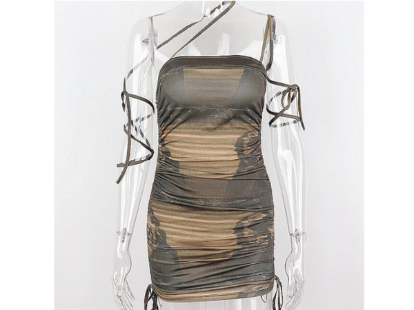 Mystic Shroud Ruched Mini Dress