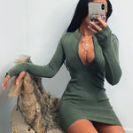 Sultry Ribbed Bodycon Mini Dress