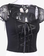 Gothic Lace Blouse - Gothic Crop top cyber goth clothing Cyberpunk Clothing Dark Academia Cyber Fashion Edgy Clothing Alt Clothing